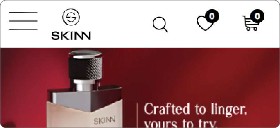 Live mobile header navigation bar.